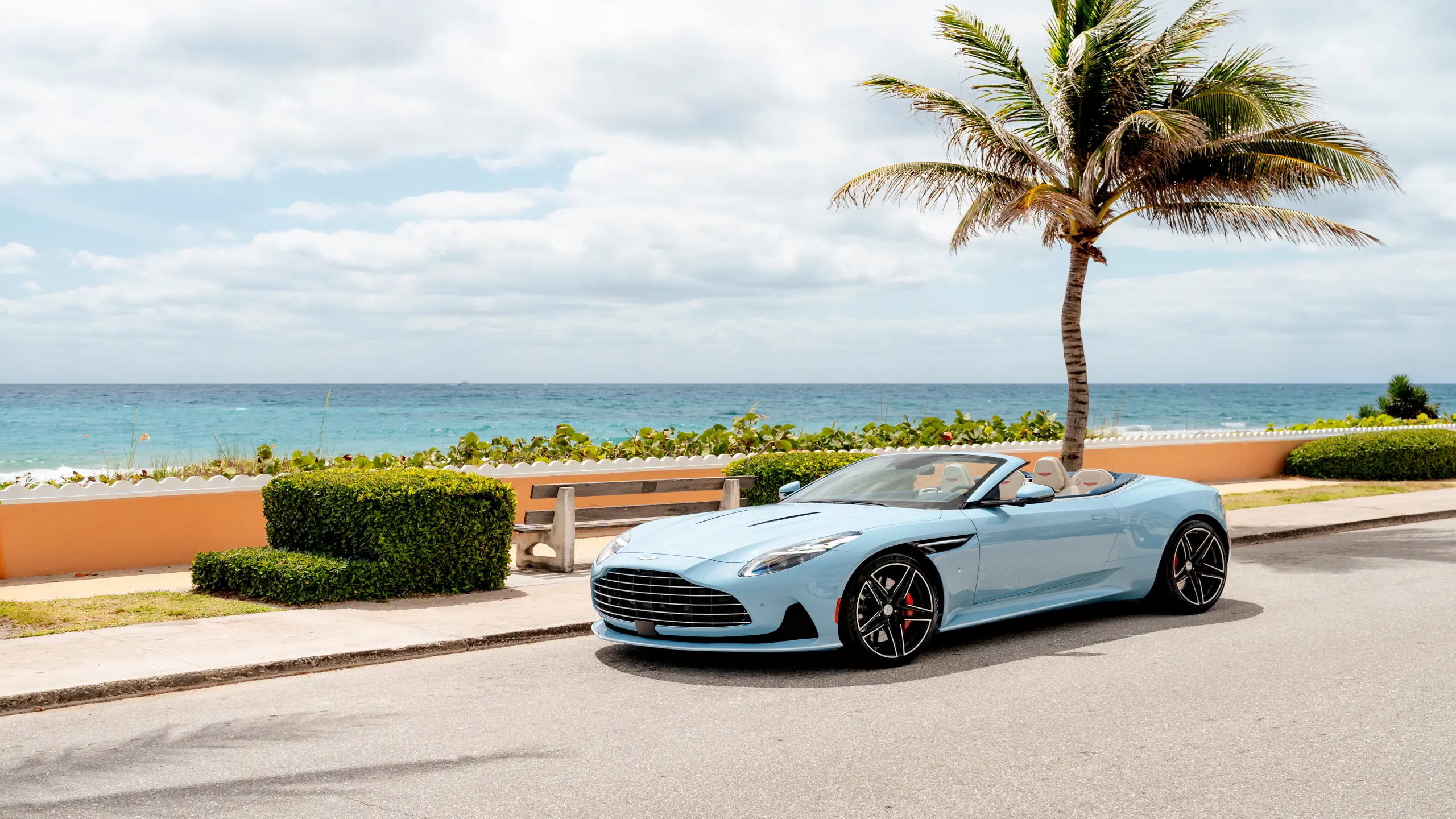 Sun, beach, and palm trees: The Aston Martin DB12 Volante Palm Beach Edition